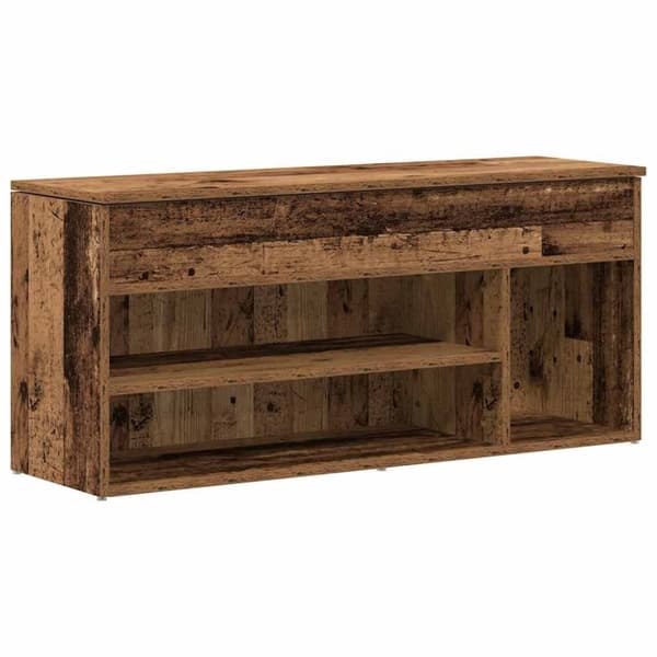 vidaXL skobænk 102x30,5x45 cm konstrueret træ antikt træ