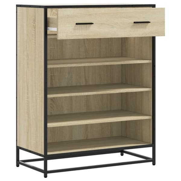 vidaXL Kenkäkaappi Sonoma-tammi 75x38x97,5 cm tekninen puu