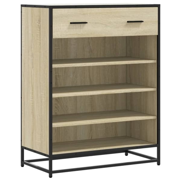 vidaXL skoskab 75x38x97,5 cm konstrueret træ og metal sonoma-eg