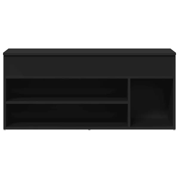 vidaXL skobænk 102x30,5x45 cm konstrueret træ sort
