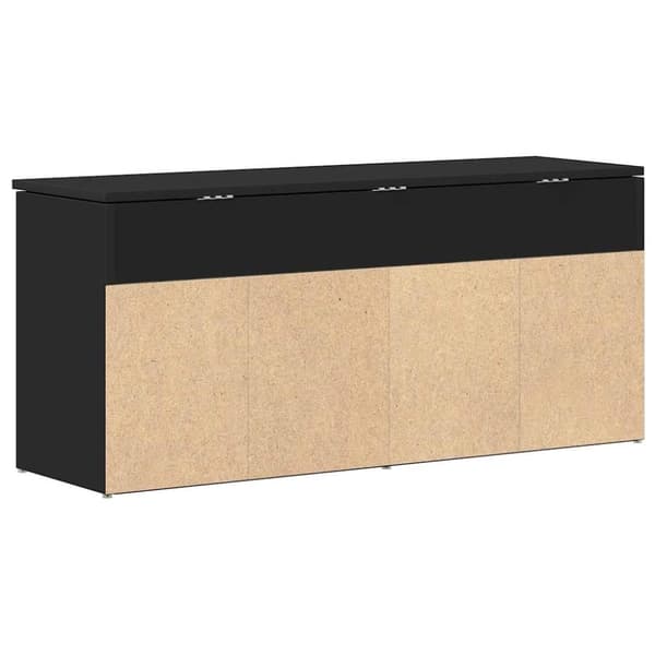 vidaXL skobænk 102x30,5x45 cm konstrueret træ sort