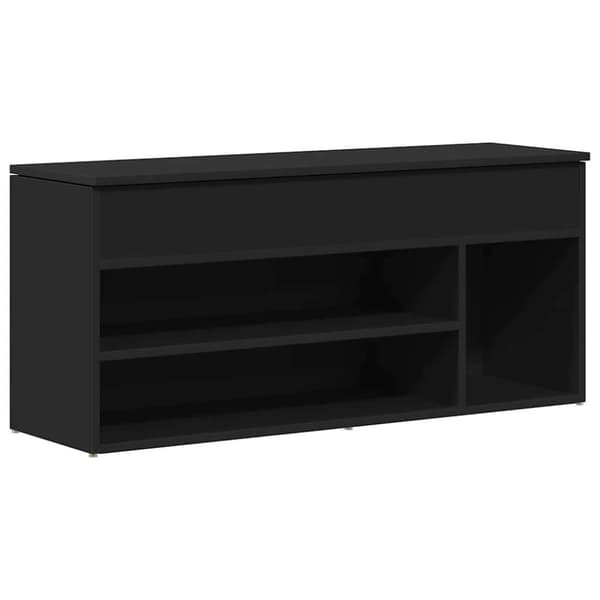 vidaXL skobænk 102x30,5x45 cm konstrueret træ sort