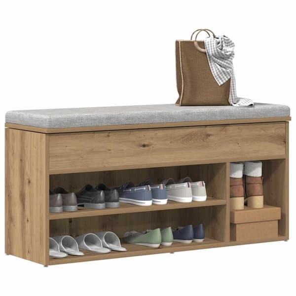 vidaXL Kenkäteline artesaani tammi 102x30,5x45 cm tekninen puu
