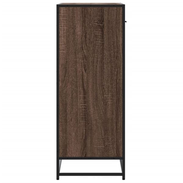 vidaXL skoskab 75x38x97,5 cm konstrueret træ og metal brun egetræ