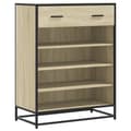 Miniatyrbilde 3 av 11: vidaXL Skoskap sonoma eik 75x38x97,5 cm konstruert tre og metall