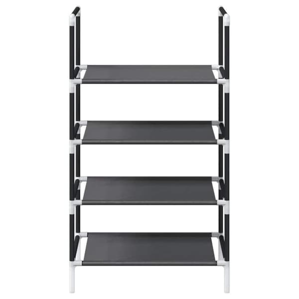 vidaXL Skostativ 4-lags svart 44x28x77 cm ikke-vevd stoff