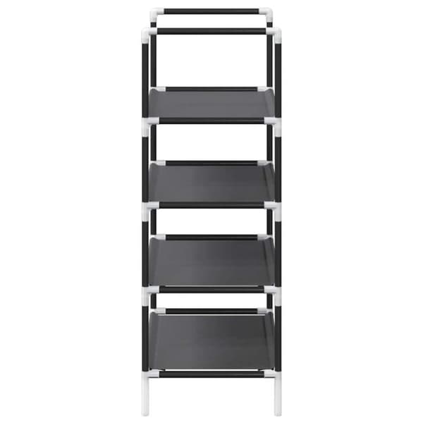 vidaXL Skostativ 4-lags svart 44x28x77 cm ikke-vevd stoff