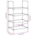 Miniatyrbilde 10 av 11: vidaXL Skostativ 4-lags svart 44x28x77 cm ikke-vevd stoff