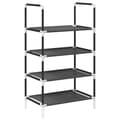 Miniatyrbilde 1 av 11: vidaXL Skostativ 4-lags svart 44x28x77 cm ikke-vevd stoff