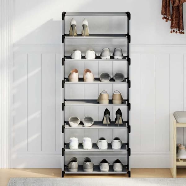 vidaXL Skostativ 8-lags grå 54x28x124 cm ikke-vevd stoff