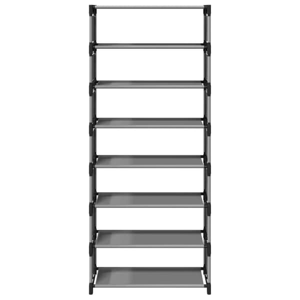vidaXL Skostativ 8-lags grå 54x28x124 cm ikke-vevd stoff