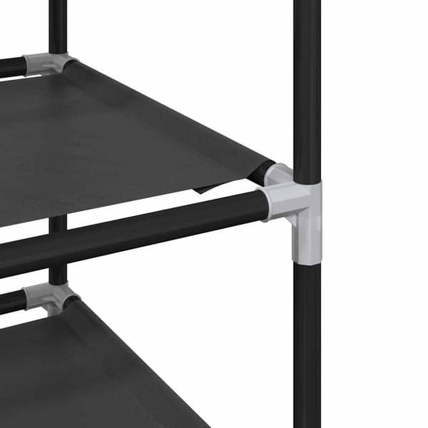 vidaXL kenkäteline 10-tasoinen musta 44x28x180 cm kuitukangas