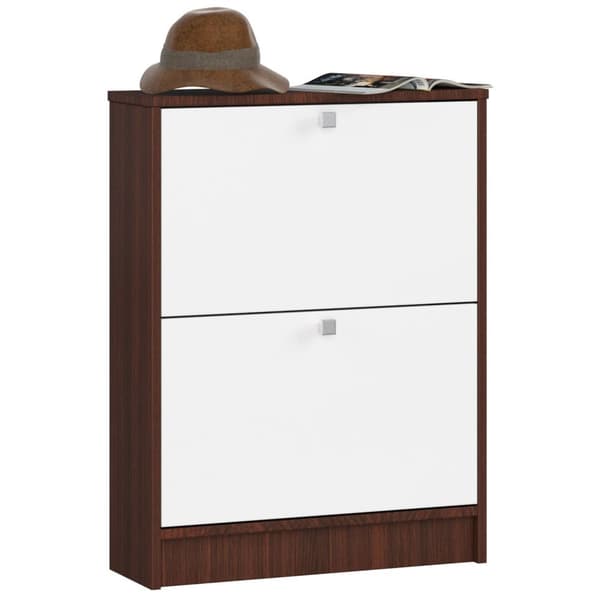 Sko skab 2 hængslede døre 60 cm - wenge-hvid