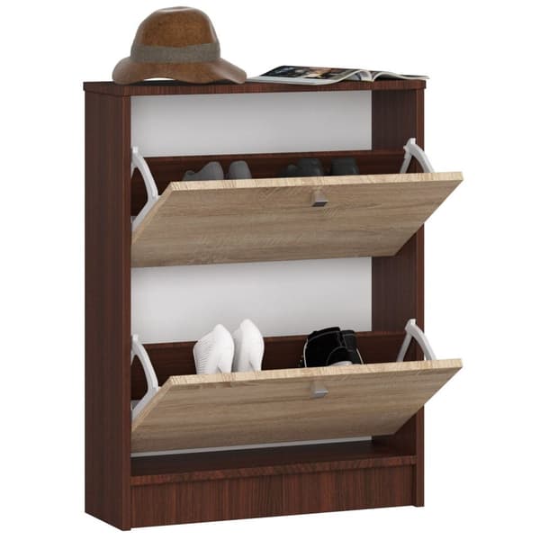 Skoskåp 2 svängda dörrar 60 cm - wenge-sonoma