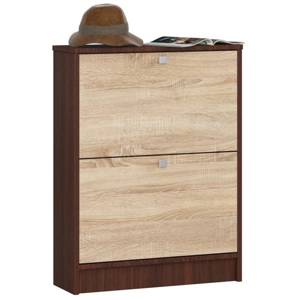 Skoskåp 2 svängda dörrar 60 cm - wenge-sonoma