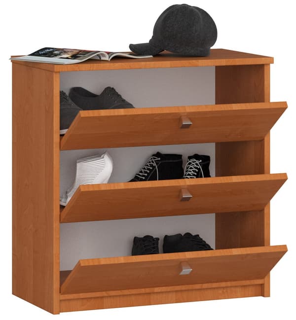 Sko skab MINI 3 vippe døre 60 cm - valnød