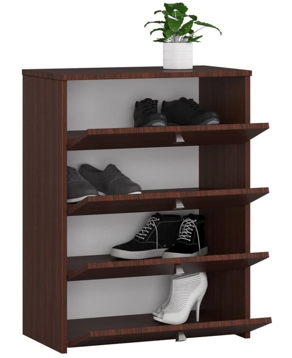 SKAB TIL SKO 4 VIPPEDØRE 60 cm WENGE