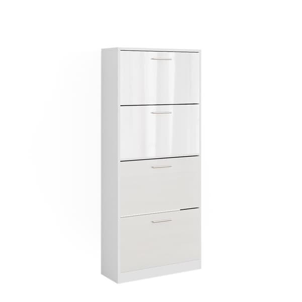 Gizmo-skotipparen, 59x137cm med 4 fack, vit/blank vit, Vicco
