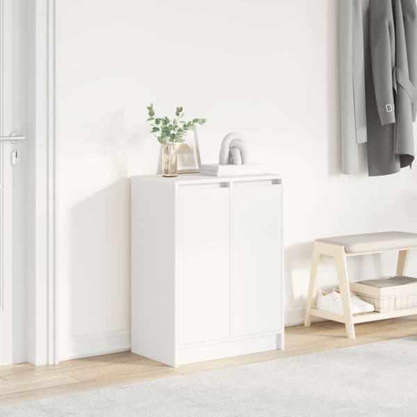 Skoskåp vit 57x34x76 cm konstruerat trä