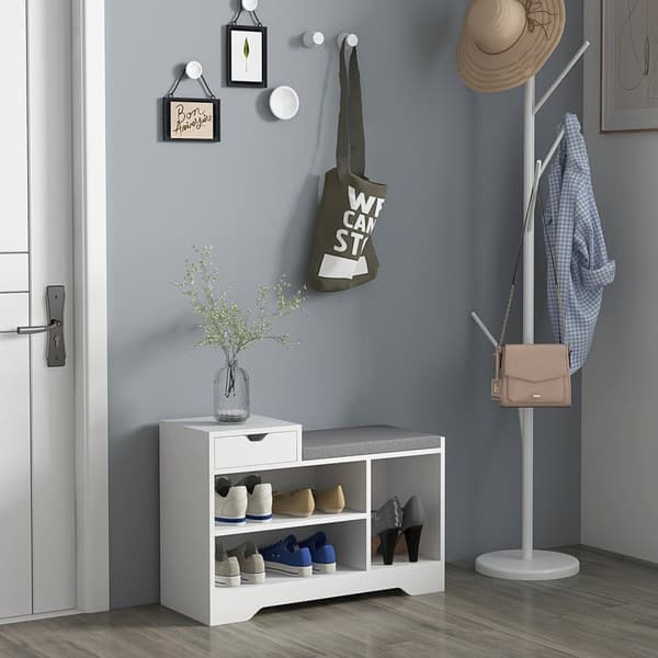 Rootz Furniture Shoe Bench - Storage Bench - Entryway Organizer - Foam pude med høj densitet - 76,5 cm x 30 cm x 52 cm