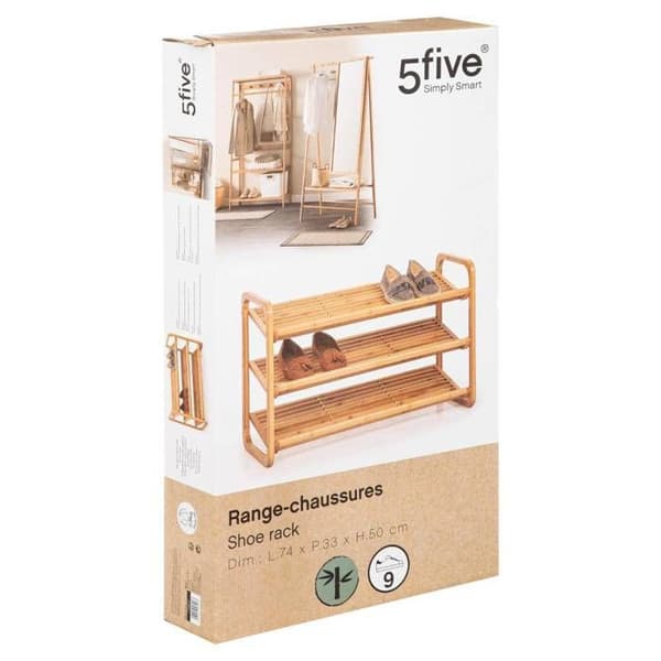 Skoställ - PARIS PRIX - Bambu - 9 par - 74cm - Natur - Beige