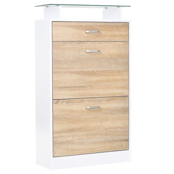 Rootz Shoe Cabinet Shoe Rack - Storage Unit - Footwear Organizer - Ergonomic Design - 60W x 24d x 105,5h cm