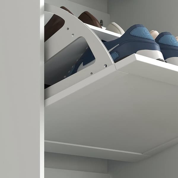 Rootz Scandinavian Shoe Cabinet - Entryway Storage - White, Brown- Holder 18 par - Rumbesparende arrangør - 60 x 23,5 x 115 cm