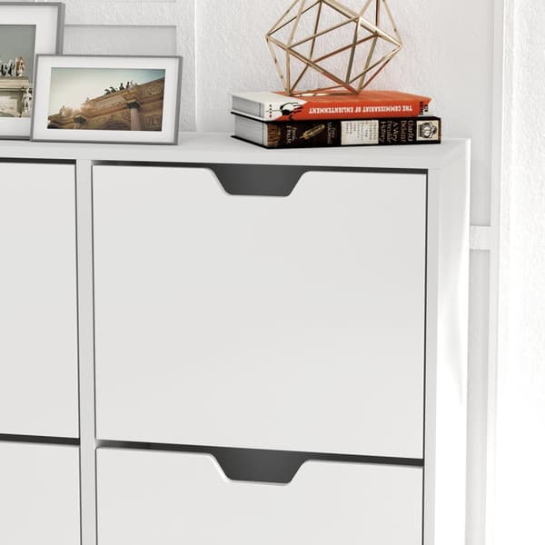 Rootz Shoe Cabinet - Shoe Organizer - Storage Unit - Justerbar hylde - Holder 16 par - 95 x 26 x 95 cm hvid