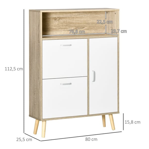 Rootz Shoe Cabinet - Shoe Storage - Bes of Drawers - Modern Design - 80 X 25,5 X 112,5 cm