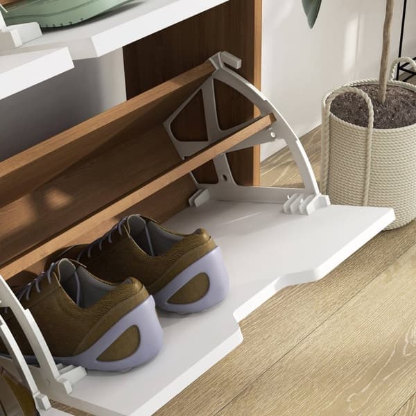Rootz Shoe Cabinet - Fodtøjsarrangør - Opbevaringsløsning - Justerbare hylder - 95 cm x 26 cm x 95 cm - Holder 16 par