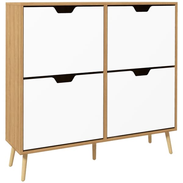 Rootz Shoe Cabinet - Fodtøjsarrangør - Opbevaringsløsning - Justerbare hylder - 95 cm x 26 cm x 95 cm - Holder 16 par