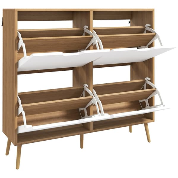 Rootz Shoe Cabinet - Fodtøjsarrangør - Opbevaringsløsning - Justerbare hylder - 95 cm x 26 cm x 95 cm - Holder 16 par