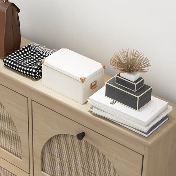 Rootz Shoe Cabinet - Bohemian Shoe Rack - Vintage skoopbevaring - Justerbare hylder - Naturlig - 105 x 24 x 97,5 cm