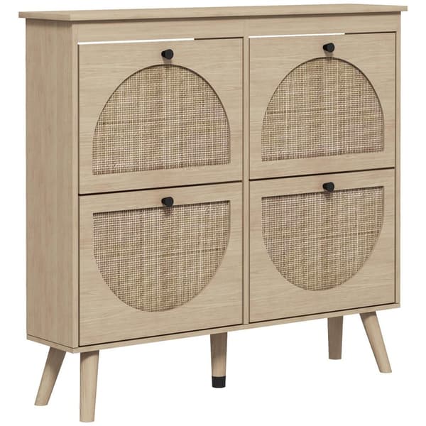 Rootz Shoe Cabinet - Bohemian Shoe Rack - Vintage skoopbevaring - Justerbare hylder - Naturlig - 105 x 24 x 97,5 cm