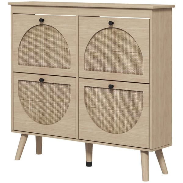 Rootz Shoe Cabinet - Bohemian Shoe Rack - Vintage skoopbevaring - Justerbare hylder - Naturlig - 105 x 24 x 97,5 cm