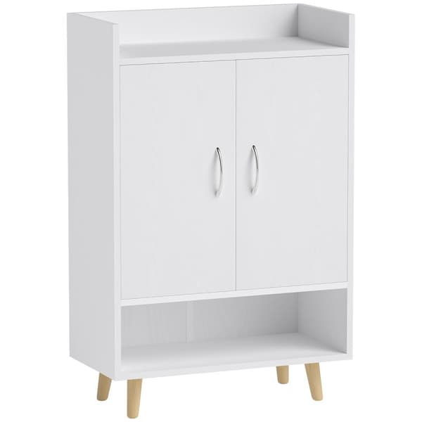 Rootz Shoe Cabinet - Shoe Rack - Shoe Chest - Modern Design, Space Savering - 60cm x 30cm x 92 cm - White