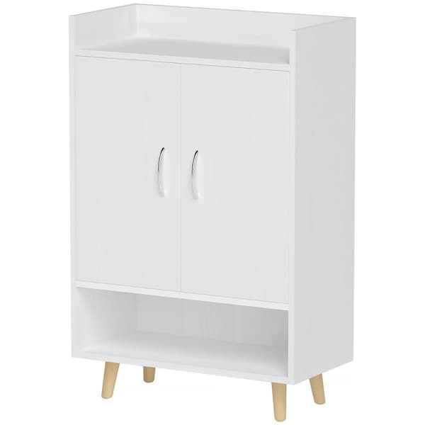 Rootz Shoe Cabinet - Shoe Rack - Shoe Chest - Modern Design, Space Savering - 60cm x 30cm x 92 cm - White