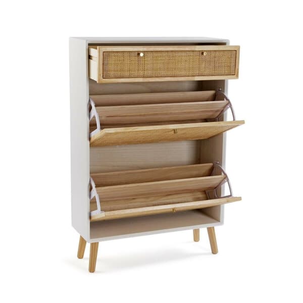 Skoställ Versa Vega Rattan Paulowniaträ 25,5 x 106 x 70 cm