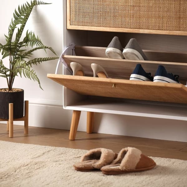 Skoställ Versa Vega Rattan Paulowniaträ 25,5 x 106 x 70 cm