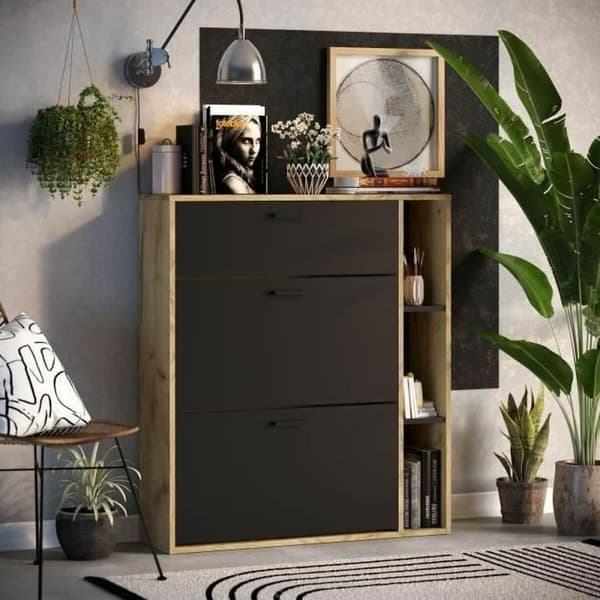 Skoställ Leona Brun Tölgy Melamin 90 x 25 x 102 cm