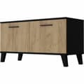 Miniatyrbillede 1 af 5: Skostativ THEO  Brun Sort Hrast Melamin 100 x 40 x 52 cm
