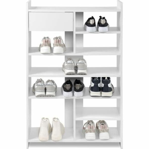 Skostativ MÜNSTER Hvid Rektangulær 71,5 x 25 x 109 cm