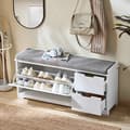 Pikkukuva 3 / 6: Rootz Shoe Storage Bench - kenkäkaappi - Enträänijärjestelmä - Avaruuteen säästävä muotoilu - 110x52x30cm - mukavuusistuimet tyynyllä