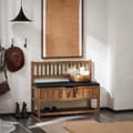 Miniatyrbild 4 av 9: Rootz Pine Storage Bench - Shoe Rack - Hallway Organizer - High Stability - 90x75x35cm