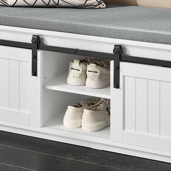 Rootz Shoe Bench - Storage Bench - Syöttötien järjestäjä - 200 kg: n kuormituskapasiteetti - 90x46x35cm