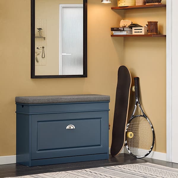 Rootz Shoe Storage Cabinet - Footwear Organizer - Shoe Holder - Space Saving Shoe Rack - With Flap - 75x52x24cm