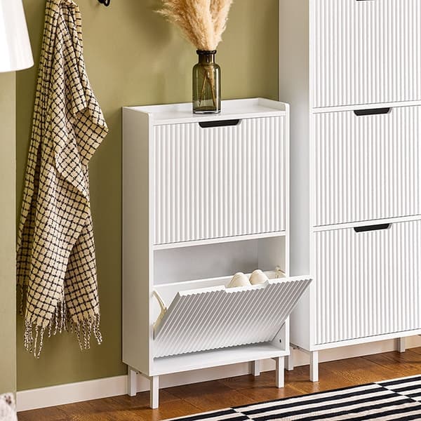 Rootz Shoe Cabinet - Shoe Organizer - Shoe Rack - Rumbesparende design - 50x90x19cm - Ideel til indgangsområder