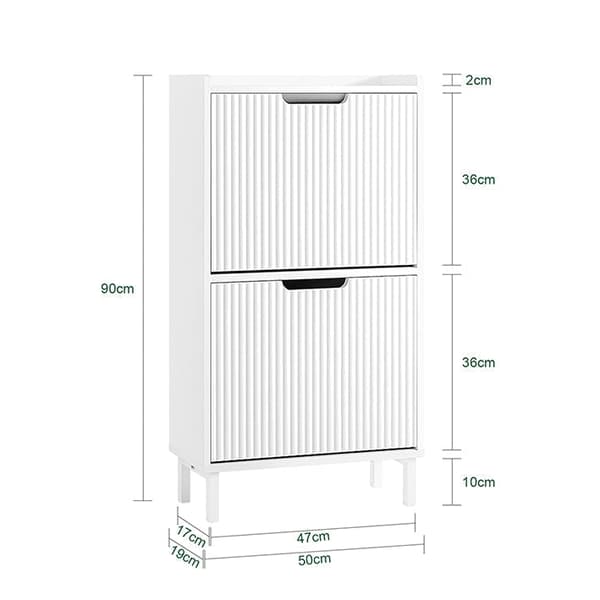 Rootz Shoe Cabinet - Shoe Organizer - Shoe Rack - Rumbesparende design - 50x90x19cm - Ideel til indgangsområder