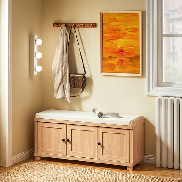 Rootzin käytäväpenkki - kenkävarastopenkki - Entrway Bench - Pehmeä pehmustettu istuin mukavuutta varten - 104 cm x 47cm x 35cm - enintään 3 väriä