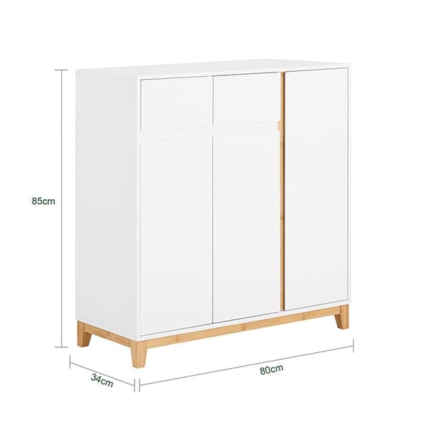 Rootz Modern Shoe Cabinet - Storage Unit - Space Saver - Compact & Justerbar - 80 cm x 85 cm x 34 cm